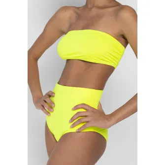HELENE GALWAS, Chiloti cu talie inalta Gesa, Galben sofran, XS-S