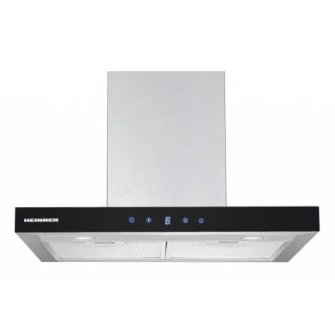 Hota decorativa Heinner DCH-650TIX, Putere absorbtie 623.9 m3/h, 1 motor, 60 cm, Control touch, Timer, Inox + Sticla neagra