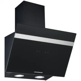 Hota incorporabila decorativa Heinner HDCH-6060RGBK, Control touch, Afisaj LED, 1 Motor, Putere de absorbtie 566 m3/H, Lumina LED, 60 cm, Sticla neagra