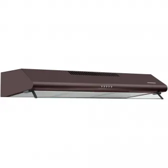 Hota incorporabila Heinner HCH-490-BRW, 2 motoare, Putere de absorbtie 304.5 m3/h, Lumina LED, 3 trepte de viteza, 90 cm, Maro