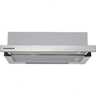 Hota incorporabila telescopica Heinner HTCH-440FS, Putere de absorbtie 325 mc/h, 1 motor, 60 cm, Inox