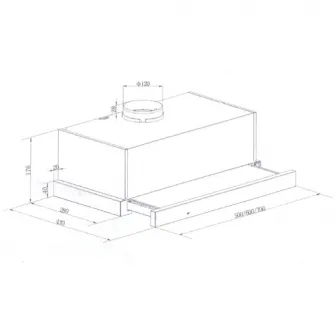 Hota incorporabila telescopica Heinner HTCH-440FS, Putere de absorbtie 325 mc/h, 1 motor, 60 cm, Inox