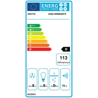 Hota traditionala Arctic AH62, Putere de absorbtie 365 mc/h, 2 motoare, 60 cm, Alb