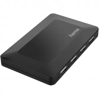 Hub Hama 4 porturi USB 2.0, 480 Mbit/s, incl. cablu/unitate de alimentare