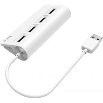 Hub Hama 4 porturi USB 2.0, alb