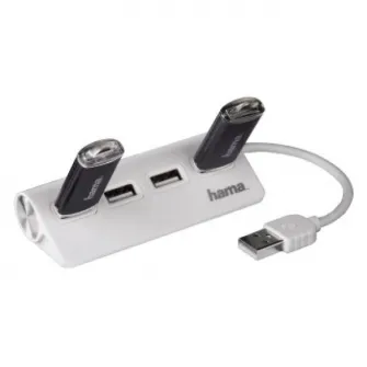 Hub Hama 4 porturi USB 2.0, alb