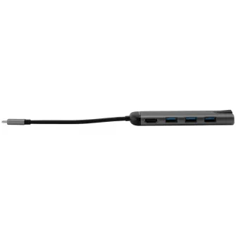 Hub Multiport Verbatim USB-C, 4K HDMI, USB 3.0, Card reader, Argintiu
