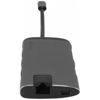 Hub Multiport Verbatim USB-C, 4K HDMI, USB 3.0, Card reader, Argintiu
