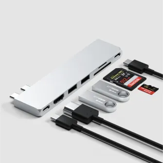 Hub Slim, Satechi, Pro, Argintiu