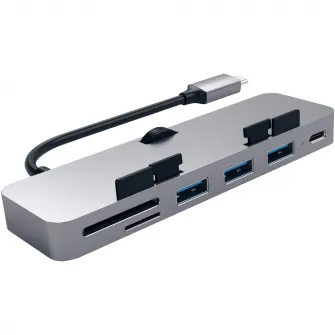 Зажимной концентратор Satechi Pro, алюминий, для iMac Intel 2017-2019 3x USB 3.0, MicroSD, серый космос