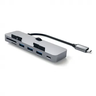 Зажимной концентратор Satechi Pro, алюминий, для iMac Intel 2017-2019 3x USB 3.0, MicroSD, серый космос