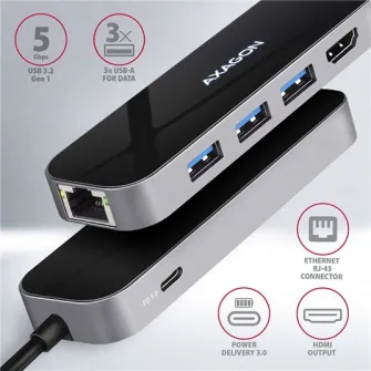 USB-концентратор AXAGON HMC-6GL Combo 6in1, кабель USB-C