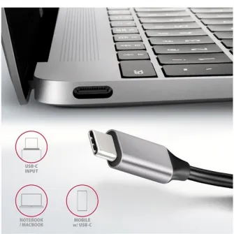 Hub USB AXAGON HMC-6H4A, Cablu USB-C