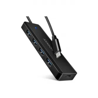 Hub USB Axagon HUE-C1C, 4x USB 3.2 Gen 1, 0.2m, USB-C, Negru