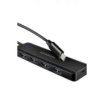 Hub USB Axagon HUE-C1C, 4x USB 3.2 Gen 1, 0.2m, USB-C, Negru