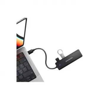 Hub USB Axagon HUE-C1C, 4x USB 3.2 Gen 1, 0.2m, USB-C, Negru