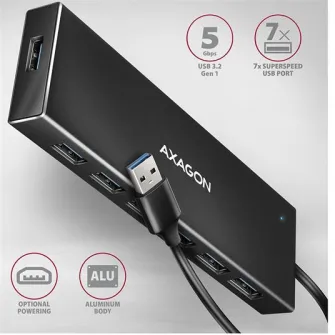 Hub USB AXAGON HUE-F7A, Cablu USB-A
