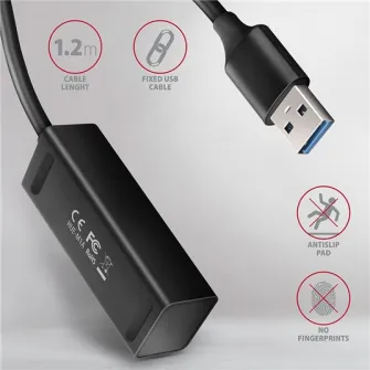 USB-хаб AXAGON HUE-M1AL, 4 порта USB-A 3.2 Gen1, кабель USB-A 1,2 м