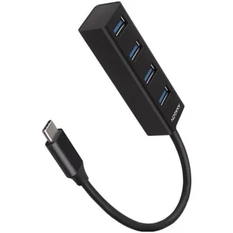 AXAGON HUE-M1C USB HUB, 4x USB3.2 Gen 1, металл, кабель USB-C 20 см