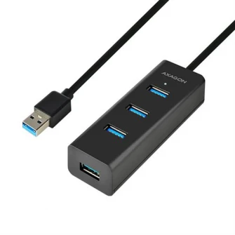 USB-концентратор Axagon HUE-S2BL, 4 порта USB3.0, кабель 1,2 м, зарядка через Micro USB