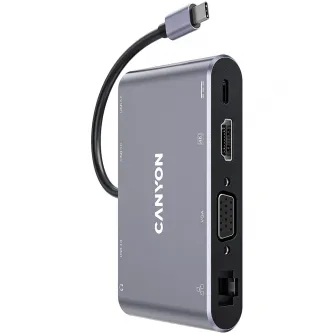 Hub USB Canyon DS-14 8in1 Gri