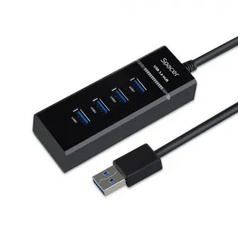 HUB USB SPACER SPH-4USB30-01, 4 porturi USB 3.0, negru