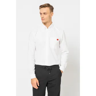 HUGO, Camasa slim fit cu buzunar pe piept Evito, Alb, L