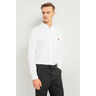 HUGO, Camasa slim fit cu buzunar pe piept Evito, Alb, L