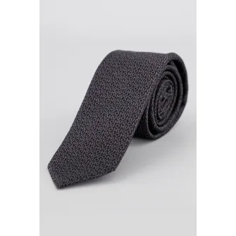 HUGO, Cravata de matase cu model logo, Negru