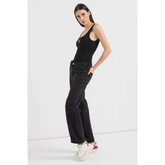 HUGO, Top-body cu detaliu logo, Negru, L
