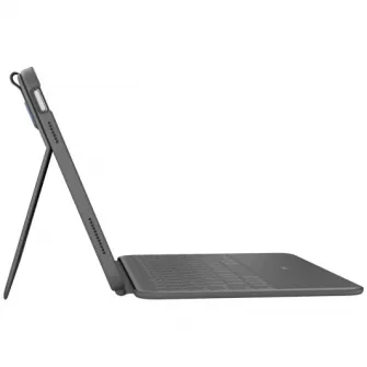 Husa cu tastatura Logitech Rugged Folio cu Smart Connector pentru iPad 10, UK, Gri Oxford