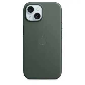 Husa de protectie Apple FineWoven Case with MagSafe pentru iPhone 15, Evergreen