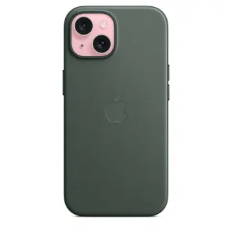 Husa de protectie Apple FineWoven Case with MagSafe pentru iPhone 15, Evergreen
