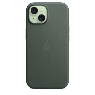 Husa de protectie Apple FineWoven Case with MagSafe pentru iPhone 15, Evergreen