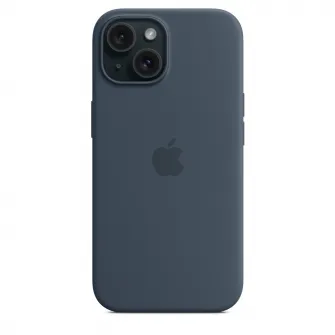 Husa de protectie Apple Silicone Case with MagSafe pentru iPhone 15, Storm Blue