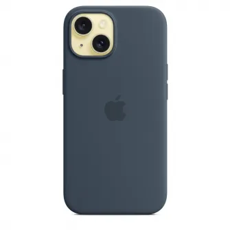 Husa de protectie Apple Silicone Case with MagSafe pentru iPhone 15, Storm Blue