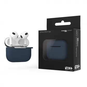 Husa de protectie NEXT ONE pentru AirPods 3 (2021), Silicon, Albastru