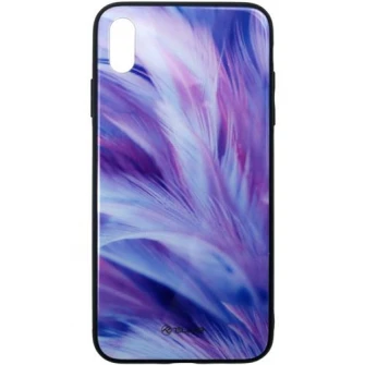 Husa de protectie Tellur Glass print pentru Apple iPhone XS Max, Feather