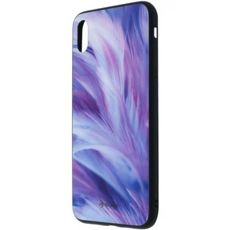 Husa de protectie Tellur Glass print pentru Apple iPhone XS Max, Feather