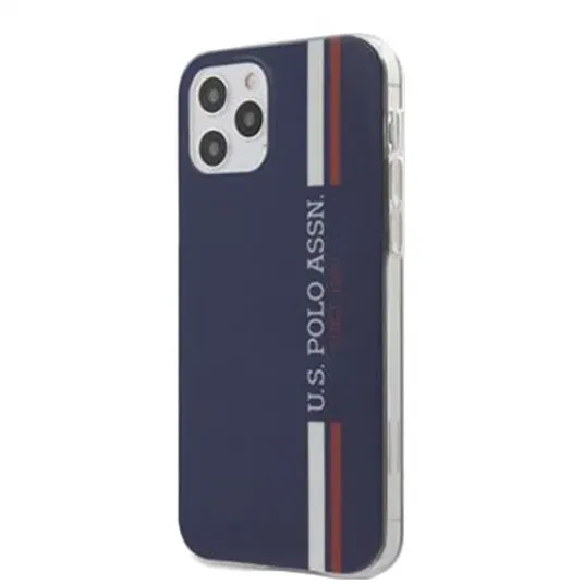 Защитный чехол US Polo USHCP12LPCUSSNV TPU Tricolor Vertical Stripes для iPhone 12 Pro Max Navy