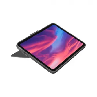 Husa Logitech Combo Touch cu Smart Connector, tastatura iluminata si trakpad detasabile pentru iPad gen 10, UK, Gri Oxford