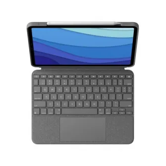 Husa Logitech Combo Touch cu tastatura si trackpad detasabile pentru iPad Pro 11 inch gen 1-4, US, Gri