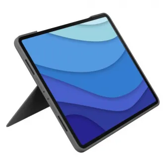 Husa Logitech Combo Touch cu tastatura si trackpad detasabile pentru iPad Pro 12.9 inch gen 5,6, UK, Gri