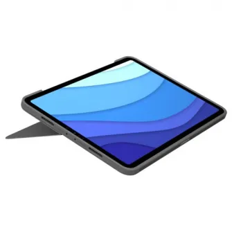 Husa Logitech Combo Touch cu tastatura si trackpad detasabile pentru iPad Pro 11 inch gen 1-4, US, Gri