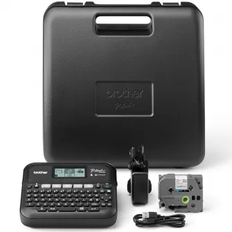 Imprimanta de capse BROTHER PT-D460BTVP, panglica de 18 mm, USB, husa de transport, afisaj grafic mare