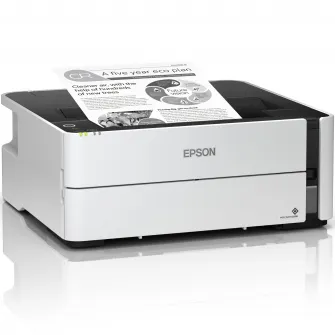 Imprimanta Epson EcoTank M1180, CISS, monocrom, A4, Wi-Fi, Bluetooth, Duplex (Alb)