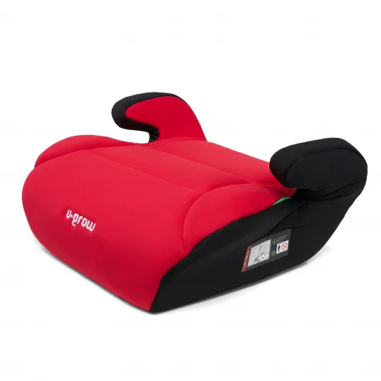 Inaltator auto pentru copii U-Grow, 125-150cm, certificat R129, fara isofix, rosu/negru