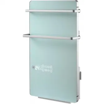 Стеклянный обогреватель для ванной комнаты Tesy GH200W, 2000 Вт, сенсорное управление, недельный планировщик, держатель для полотенец, светодиодный дисплей, белый