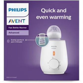 Incalzitor electric Philips-AVENT SCF355/09, incalzire rapida si uniforma, pastrare la cald, functie dezghetare, Alb