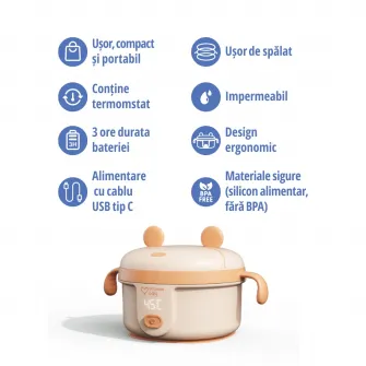 Incalzitor electric portabil pentru hrana copii si bebelusi Easycare Baby